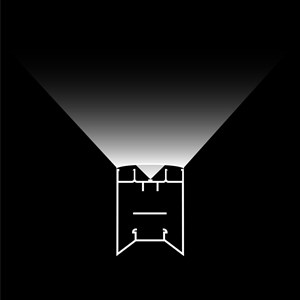 Tecnologia inovadora de lentes micro-convexas da lente Batwing - difusão perfeita da luz para iluminação indireta LED no teto. (representação gráfica)