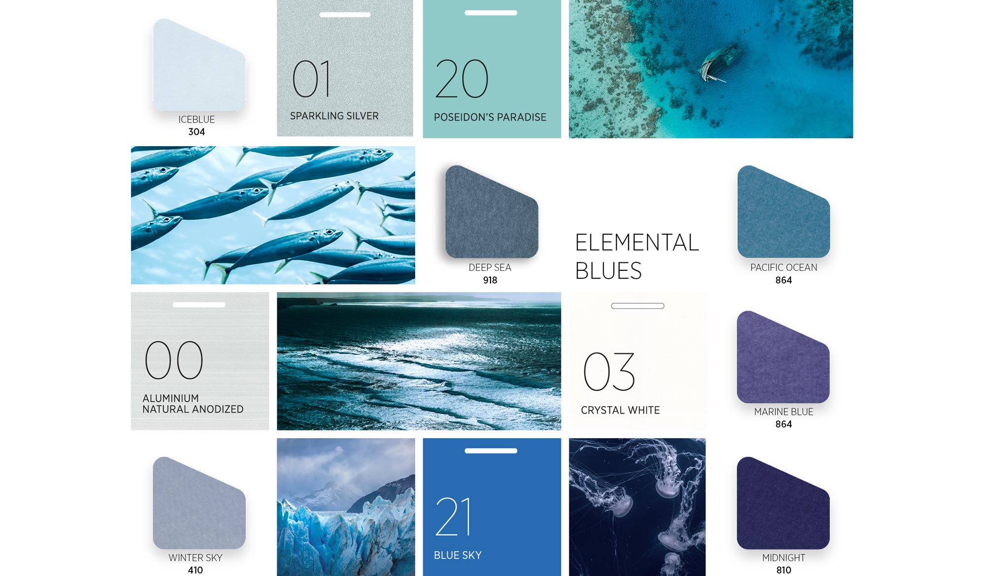 Akustik Leuchten Moodboard Farben Elemental Blues 2000X1170