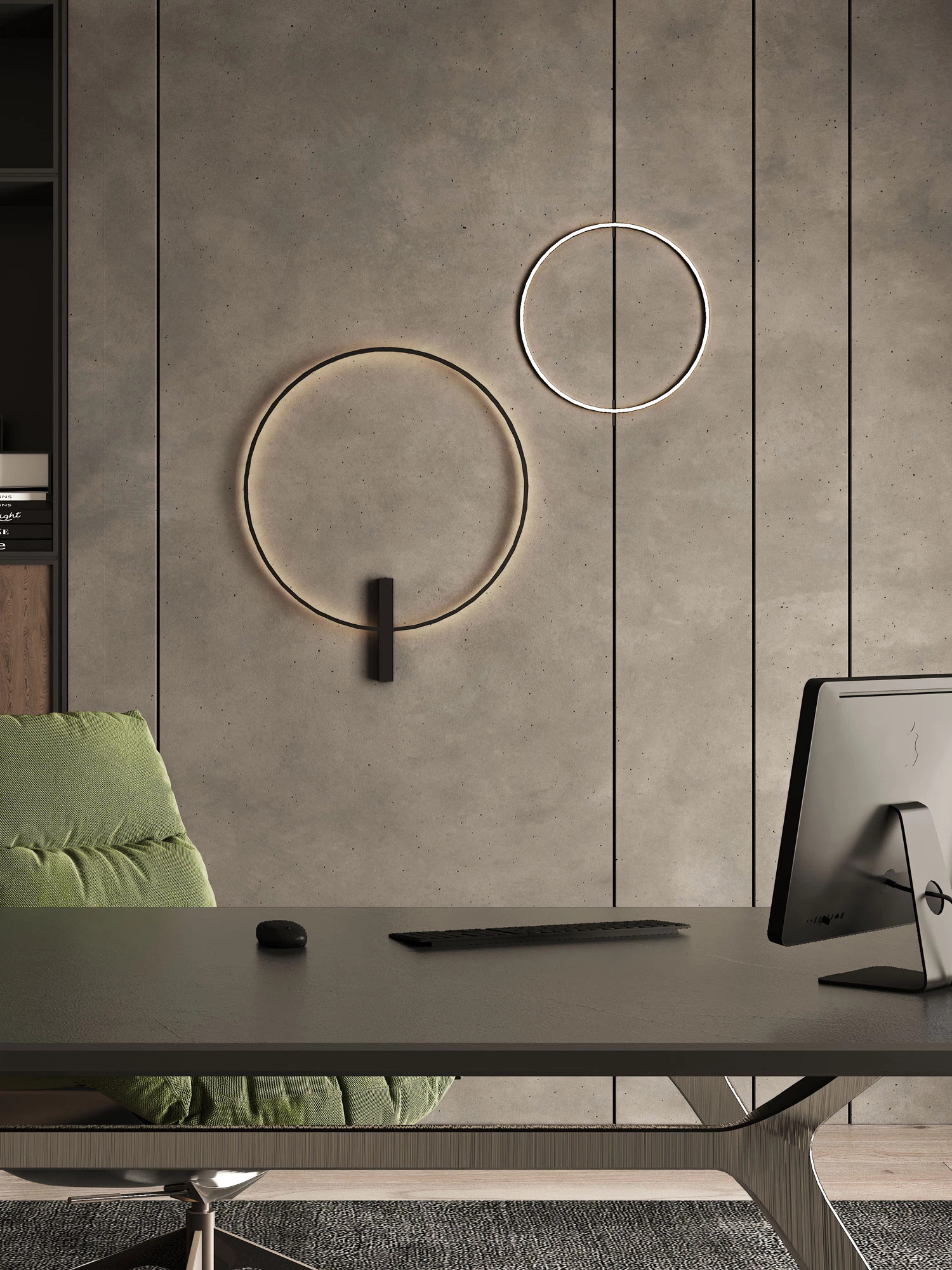Just Black Halo – Luminaires muraux ronds à LED pour un éclairage discret