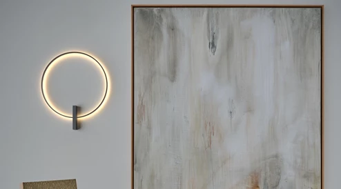 JUST BLACK Halo - projetor de parede circular em calha LED