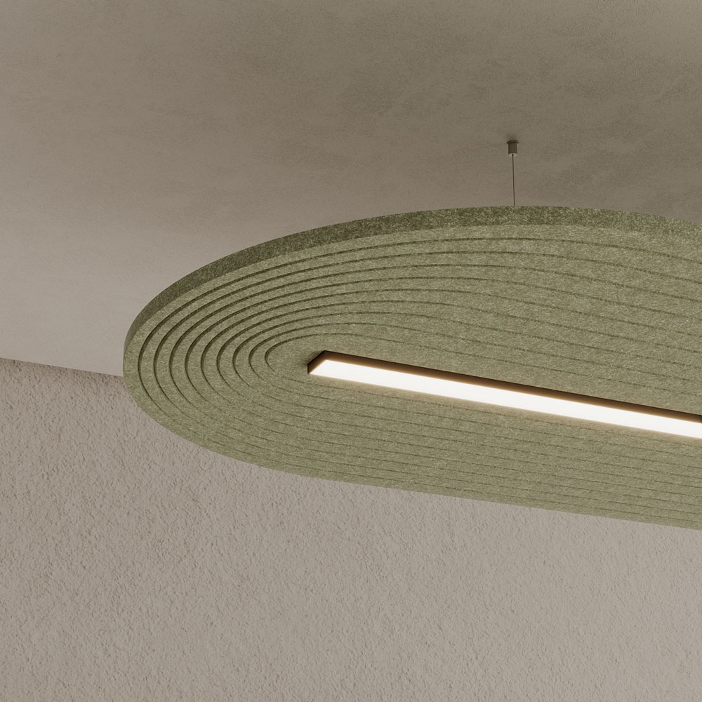 Akustik Leuchen Serenii Round V Cut Lineare Beleuchtung