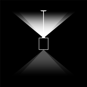 Distribuição óptima da luz com a lente Batwing - iluminação LED indireta para salas de teto baixo sem pontos quentes. (representação gráfica)