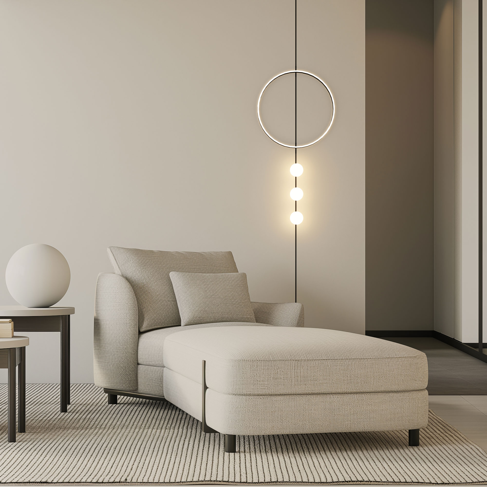 Système de rails Just Black avec des spots encastrés ronds Bilo pour des accents élégants