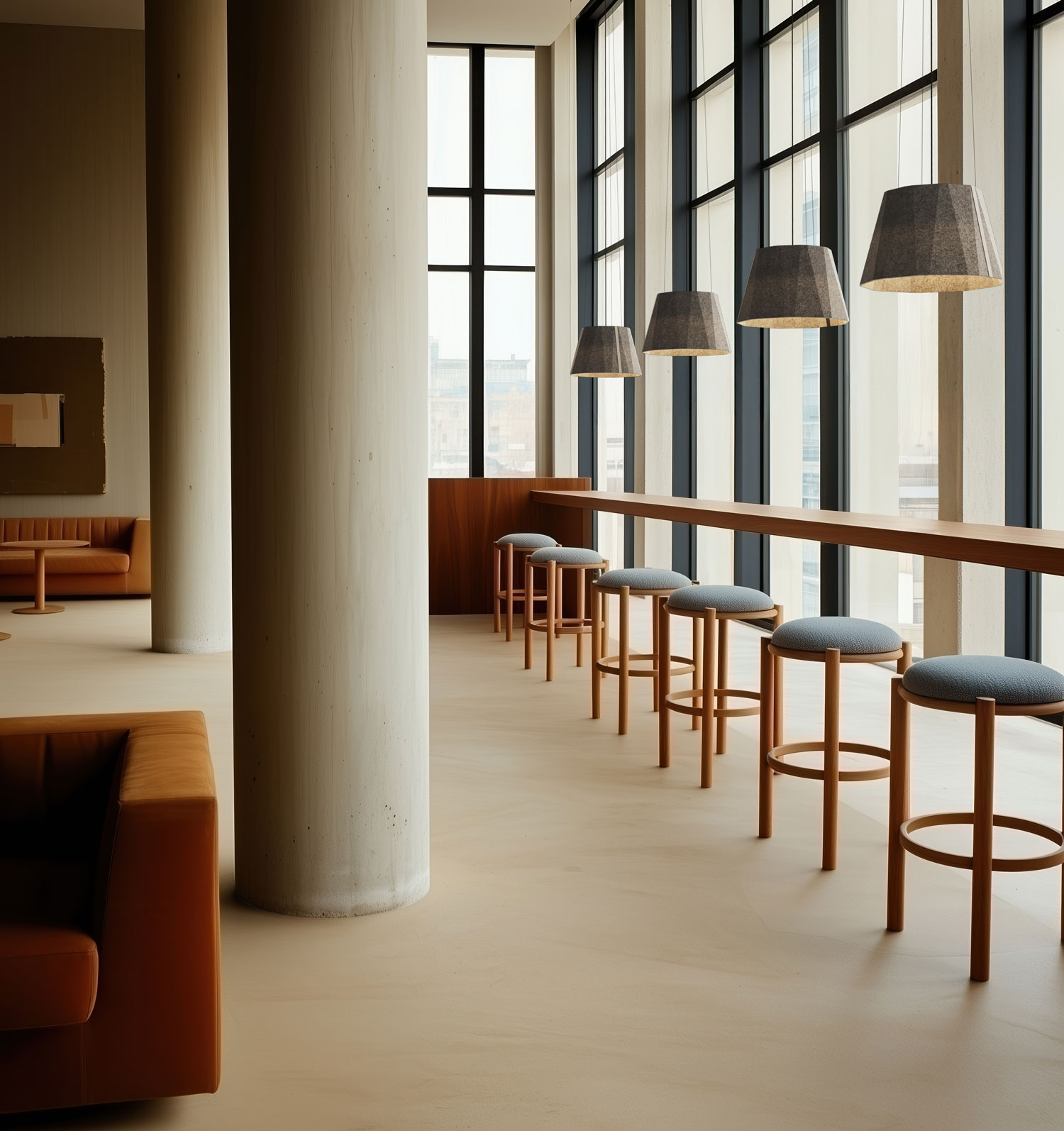 Acoustic Silenzz Leuchtenschirm Akustikleuchte Pendel Ueber Barhocker