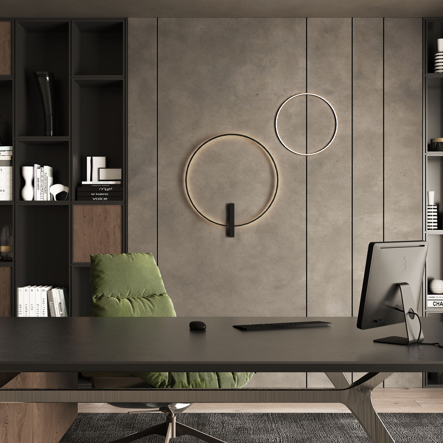 Just Black Halo Wandleuchte Rund Office Buero Arbeitsplatz Dekoleuchte Update