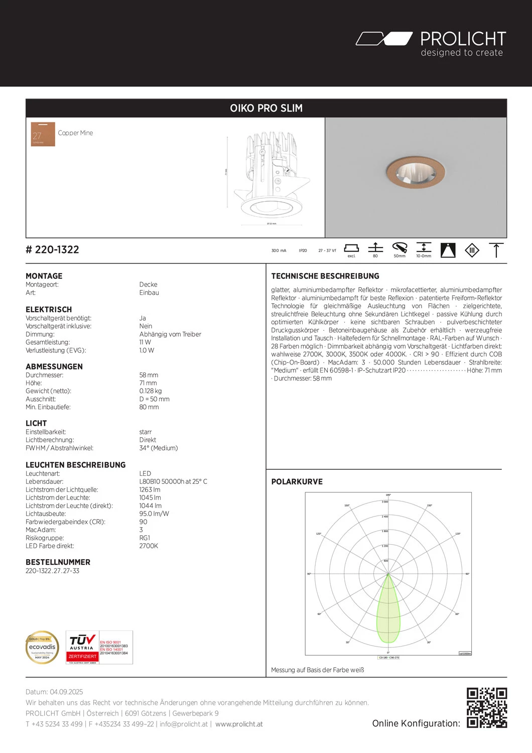 Datenblatt Oiko Pro Slim