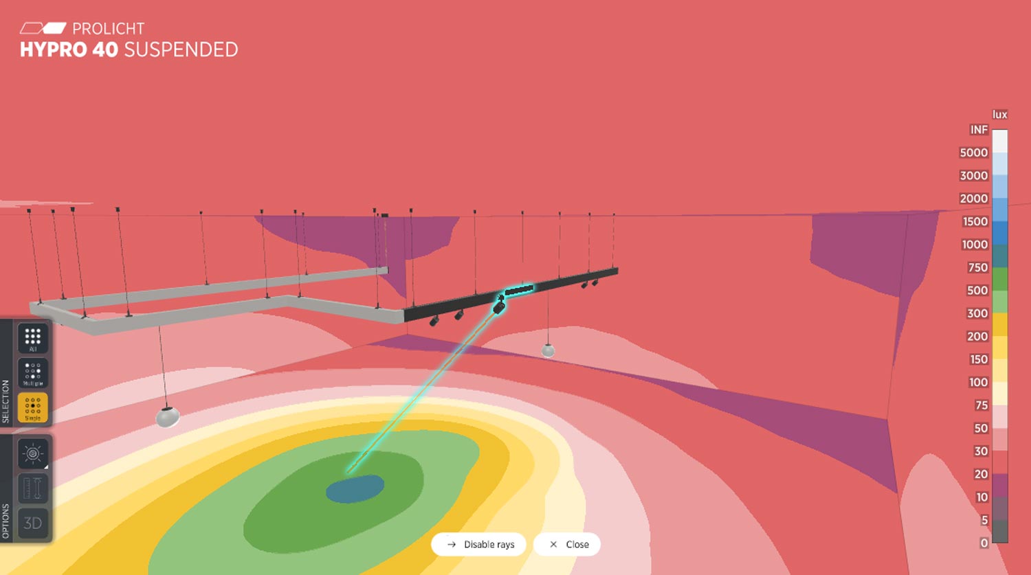 Prolicht Konfigurator Lichtplanung Lux Berechnung