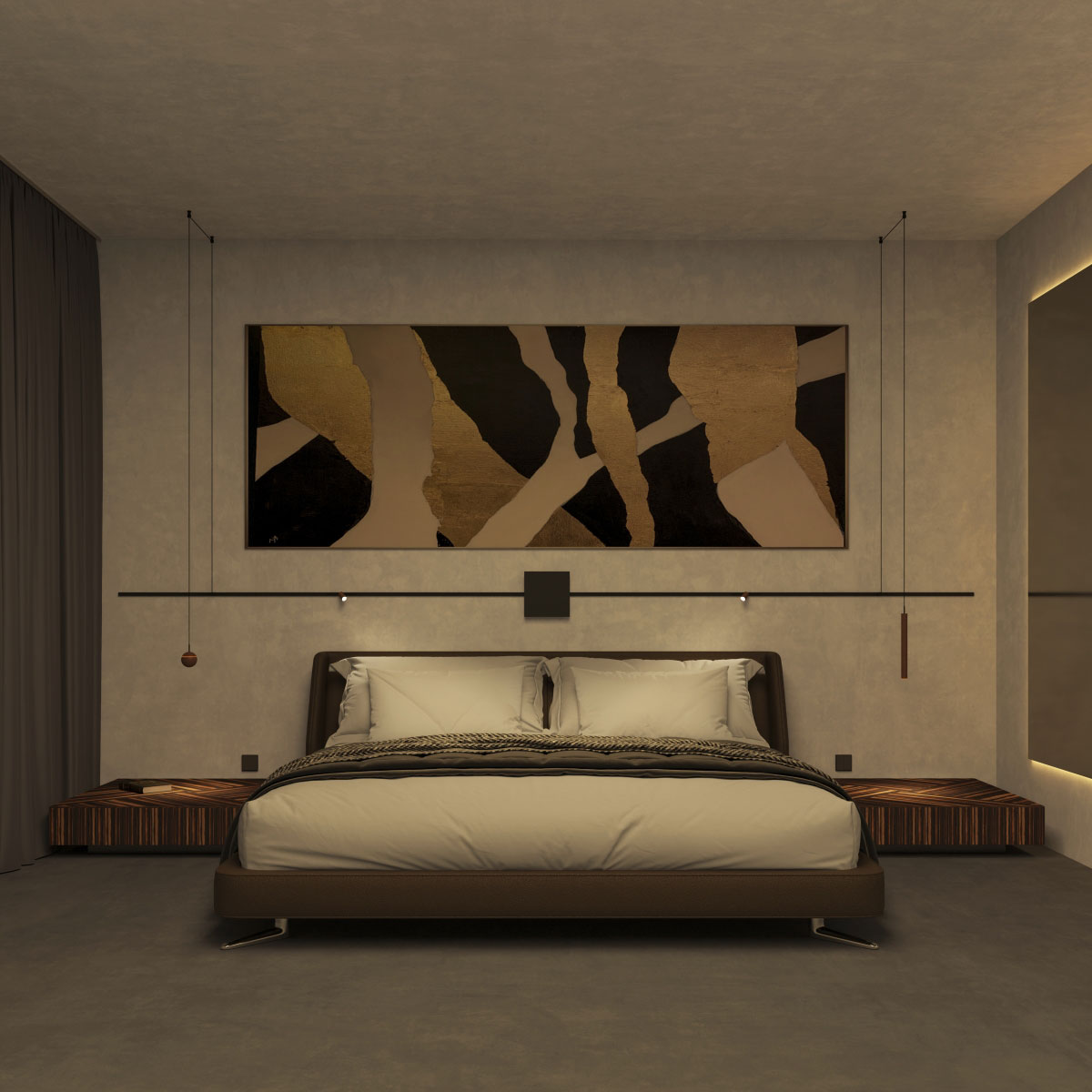 Minimal Track pour un éclairage indirect de la chambre à coucher