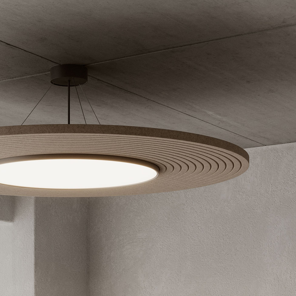 Akustik Leuchten Atmoss Rund Pendel Deckenmontage