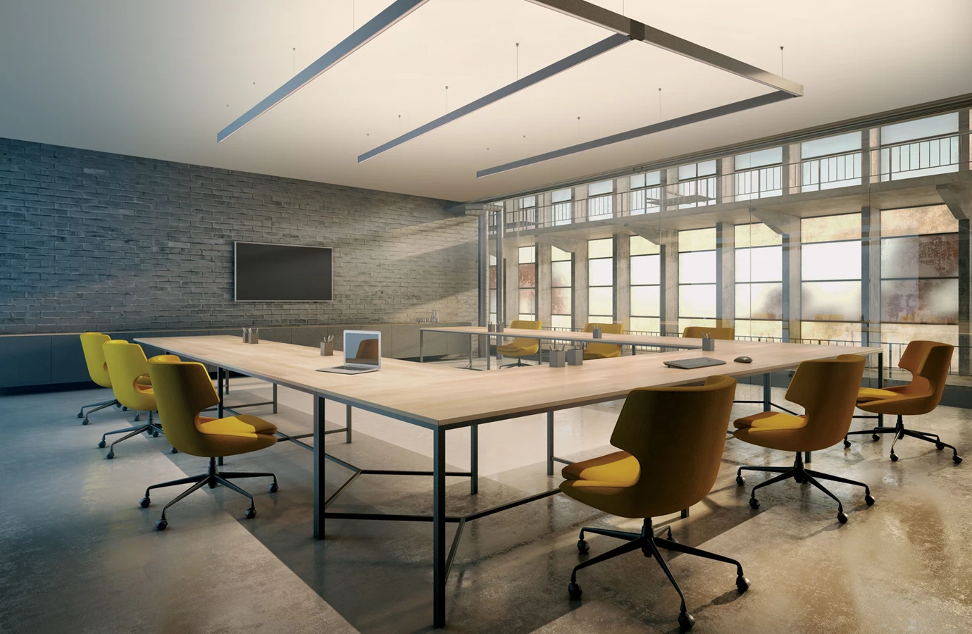 Lente Batwing para una iluminación indirecta uniforme en el techo: distribución de luz ideal en oficinas y salas de reuniones. (Representación)